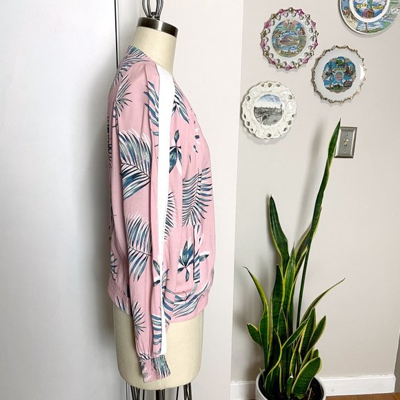 BB Dakota tropical bomber jacket L – retro palm print baseball style - Picture 3 of 8